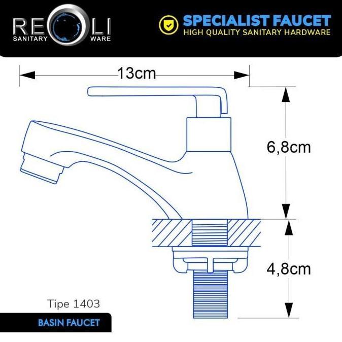 Keran Kran Air Tembok Taman REOLI RS-1403-BR / Kran Wastafel Dingin REOLI RS 1403