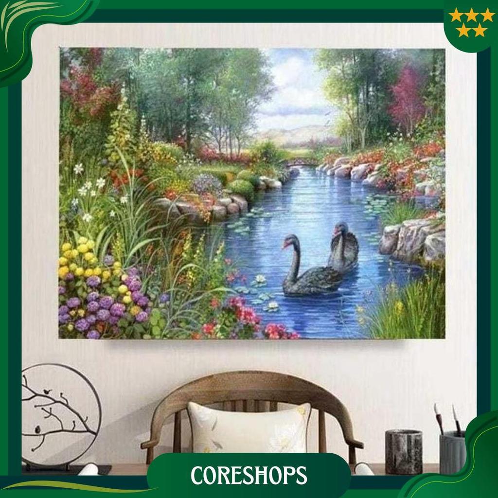 Cross Stitch Pattern Kristik Modern Paket Kristik Orchid Cross Stitch Custom Ukuran Besar 40X50Cm Dp