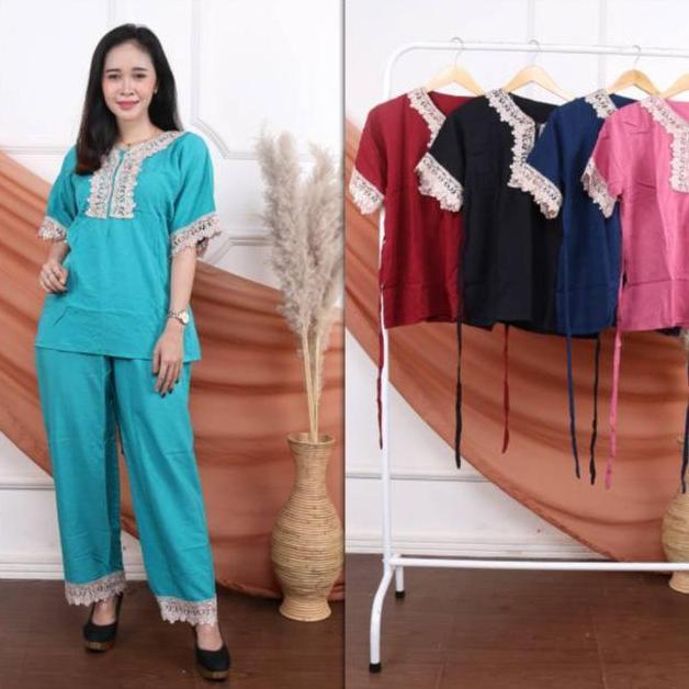 DF120 - Setelan Wanita Lengan Pendek/Daster Arab Celana Panjang Murah clopro