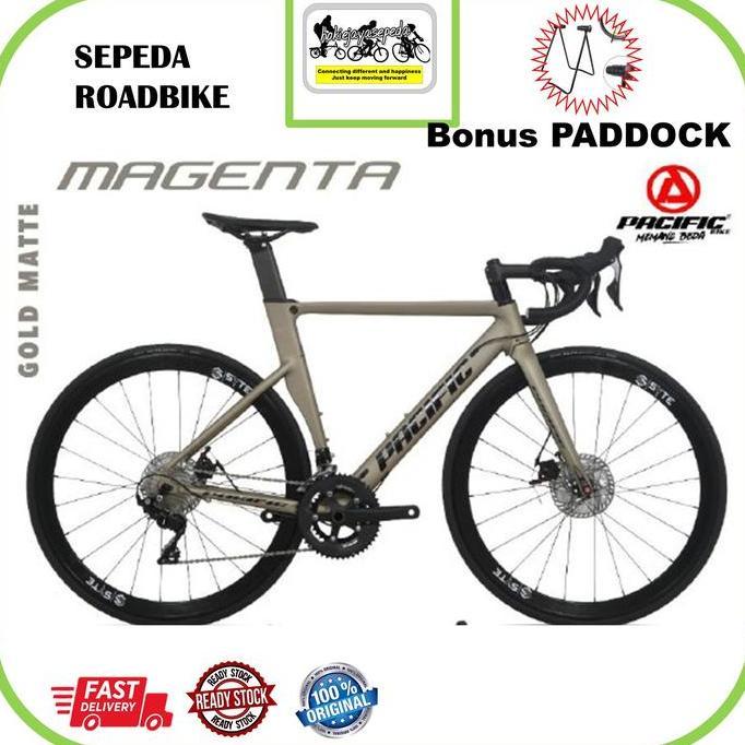 Terbaru Pacific Sepeda Balap Magenta Roadbike 700C Shimano 105 2X11 Speed