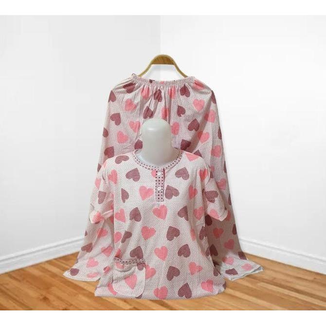 DB140 - BabyDoll Wanita CP Standar Bahan Kaos Motif Bordir Murah Polos Bunga Bunga Polos Baju Busui