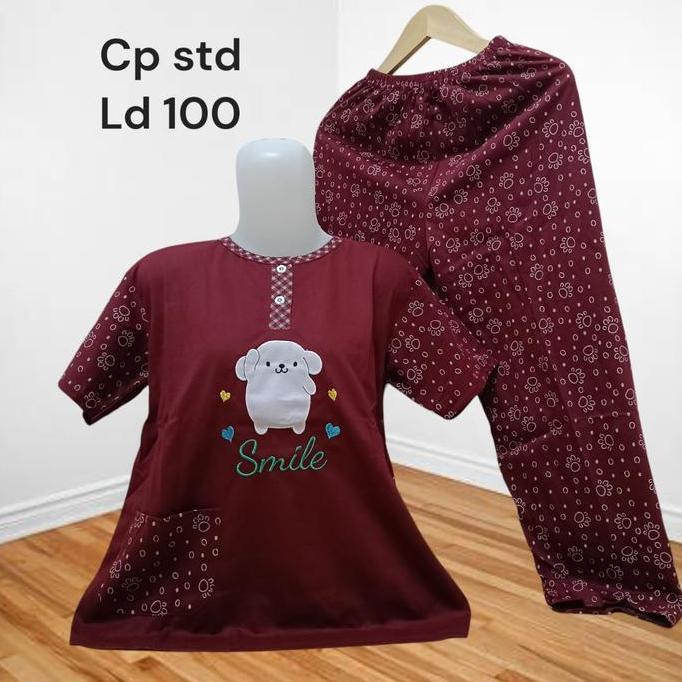 DA49 - BabyDoll Wanita CP Standar Bahan Kaos Motif Bunga Polos Baju Busui