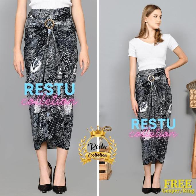 DB139 - Rok Lilit Warp Skirt Serut Songket Jumputan Batik Panjang Wanita Bawahan Kebaya Kondangan Ni