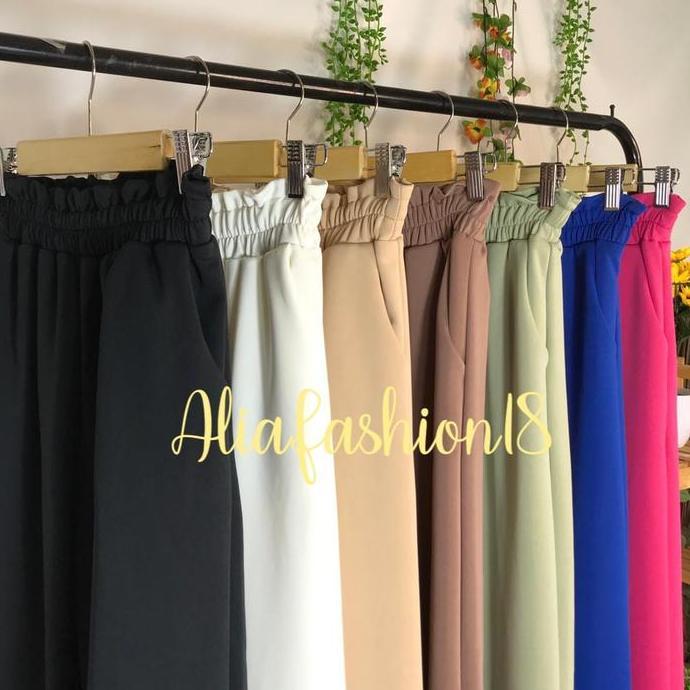 DR364 - CELANA SCUBA PINGGANG / CELANA SCUBA / CELANA KULOT (TERDAPAT SAKU) Nyaman Dewasa Panjang Wa