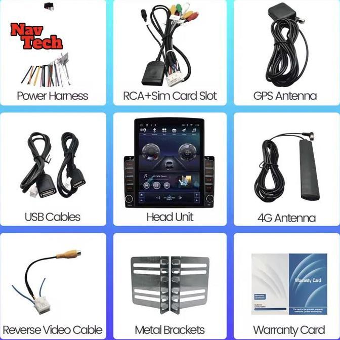 Head unit android 9.7 inch tesla style Ram 4Gb rom 64Gb