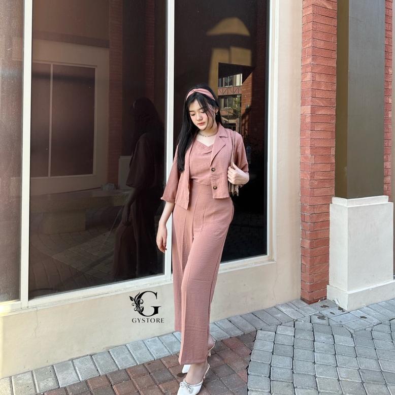 Set Viola 3inetelan Outer Celana Panjang