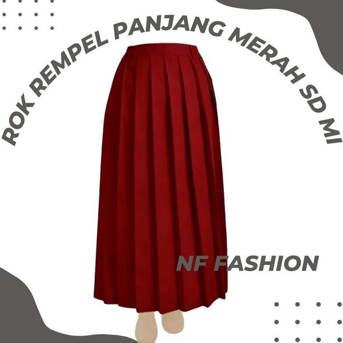 DS253 >> ROK PANJANG MERAH REMPEL SD/ROK MERAH PANJANG REMPEL SD PEREMPUAN Anak