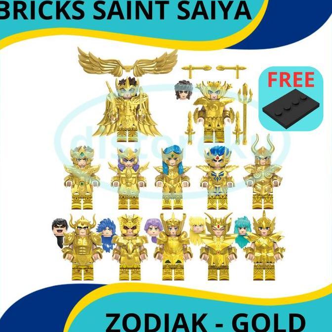 BRICKS MAINAN BALOK MODEL SAINT SAIYA FIGURE KARAKTER SAINT SEIYA ZODIAK BRICK ANIME GOLD SERIES CQ1