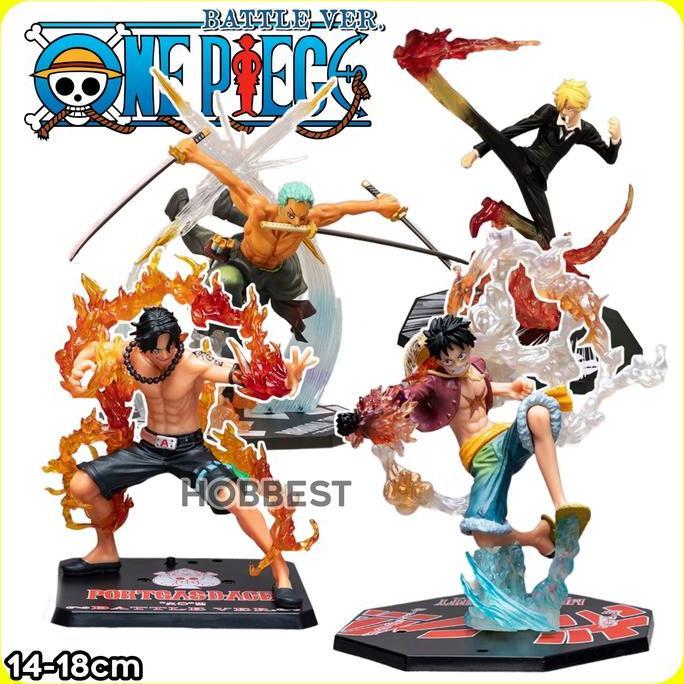 ONE PIECE BATTLE VER. : LUFFY & - Action Figure Miniatur Pajangan