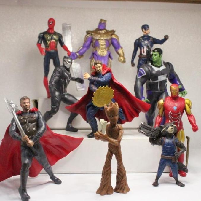Action Figure Set Avengers End Game Karakter Marvel Thanos Thor (01E)