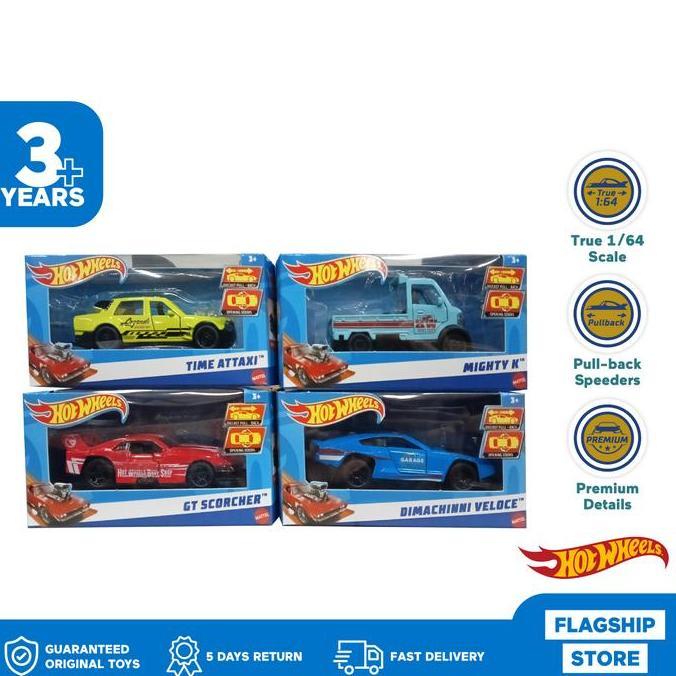 Hot Wheels Pullback Rr - Mainan Mobil Balap