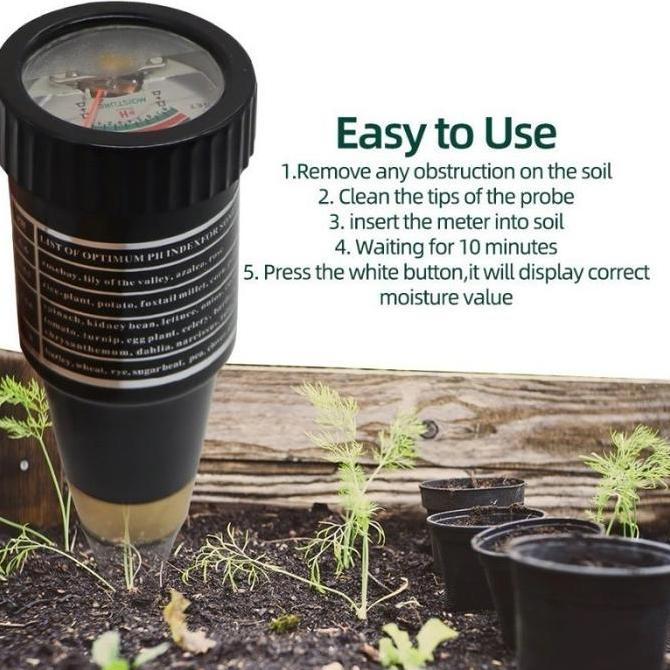Bonkyo PH Meter Tanah 2-in-1 Digital Pen Type - Alat Ukur Keasaman & Kelembaban Tanah Akurat, Soil M