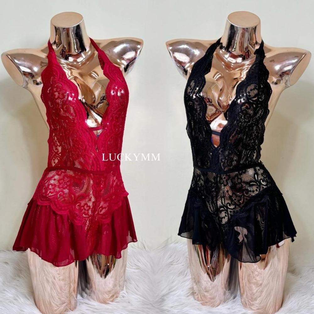 (GROSIR LUCKY KODE #214) Sexy Lingerie BodySuit / Baju Tidur Wanita Nilon Open Crotch / Sexy BodySui