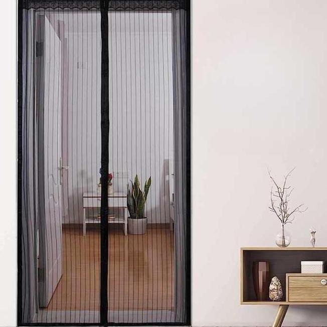 Taffhome Tirai Pintu Anti Nyamuk Kelambu Magnetic Door Cny121 Hitam
