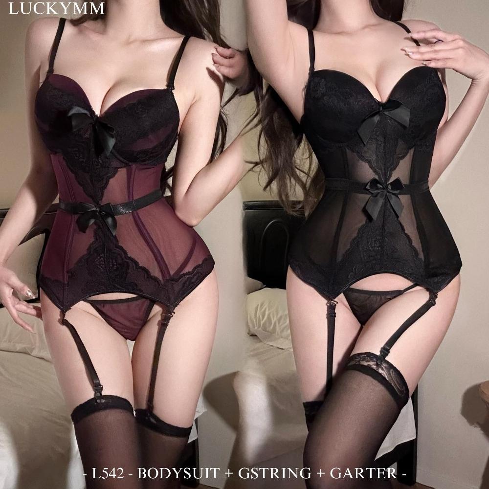 Sexy Lingerie Bodysuits Korset Wanita / Baju Sexy Lingerie Push Up Cup Bra / Lingerie Sexy Korset Bo