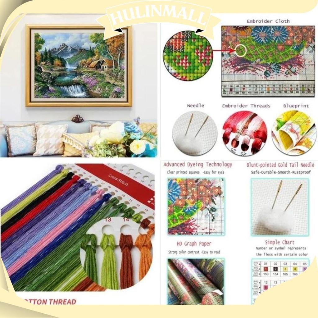 Set Lengkap Cross Stitch 11Ct 14Ct / Kristik Paket Lengkap, Kristik Modern Paket Lengkap Kristik Uku