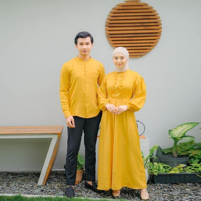 [Demore] - Ziya Baju Pasangan Lebaran - Gamis Syari + Koko Panjang - Dress Couple Outfit Kondangan W