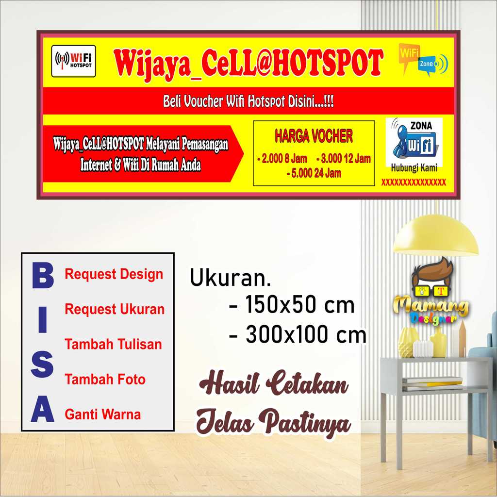 Cetak Spanduk Banner Usaha Hotspot Wifi Bisa Ubah Bagus