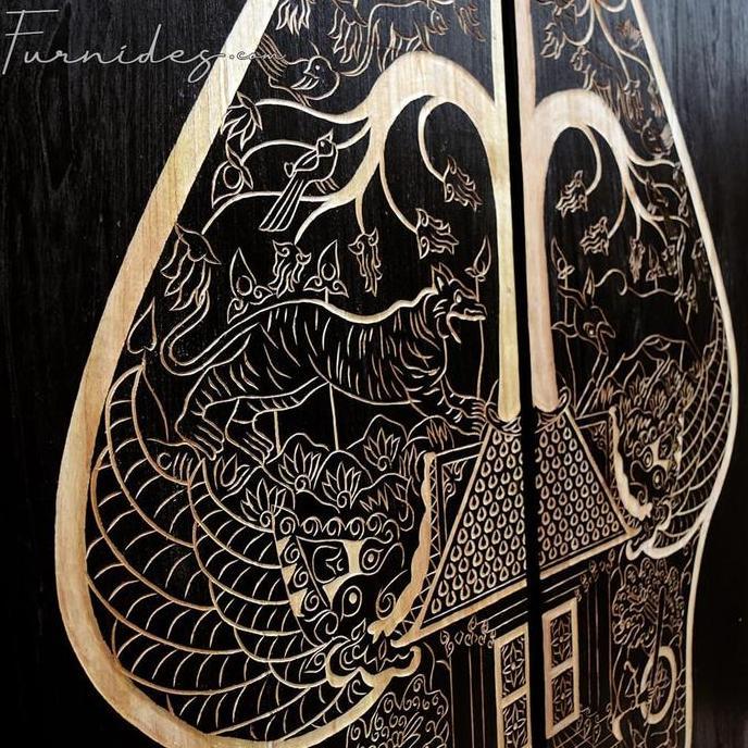 Hiasan Dinding Kayu Ukir Gunungan Wayang IDHD008