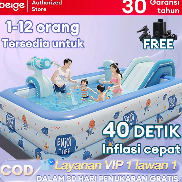 parafelaa  - kolam renang anak jumbo 3.1 meter 3 rings rubber inflatable pool