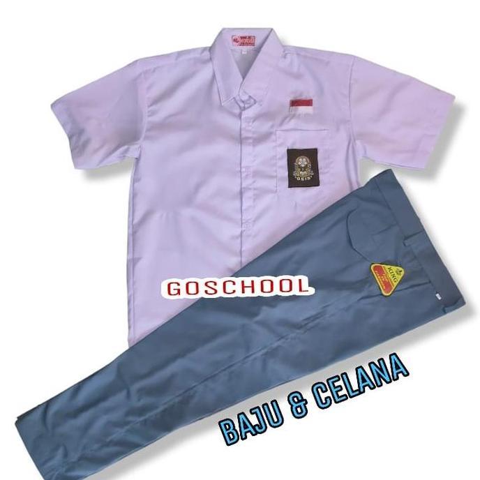 SETELAN SERAGAM SMA PRIA BAJU PENDEK CELANA PANJANG