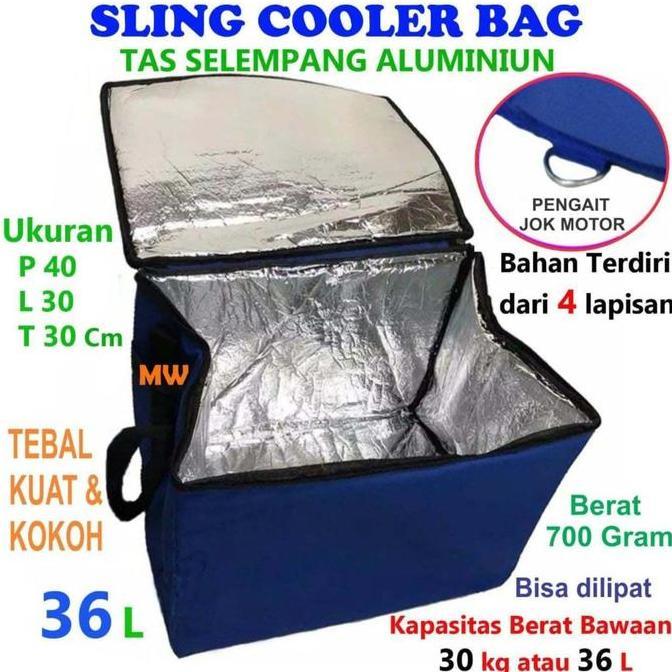 Tas Aluminium Foil Food Delivery Grab GoFood Sling Cooler Bag
