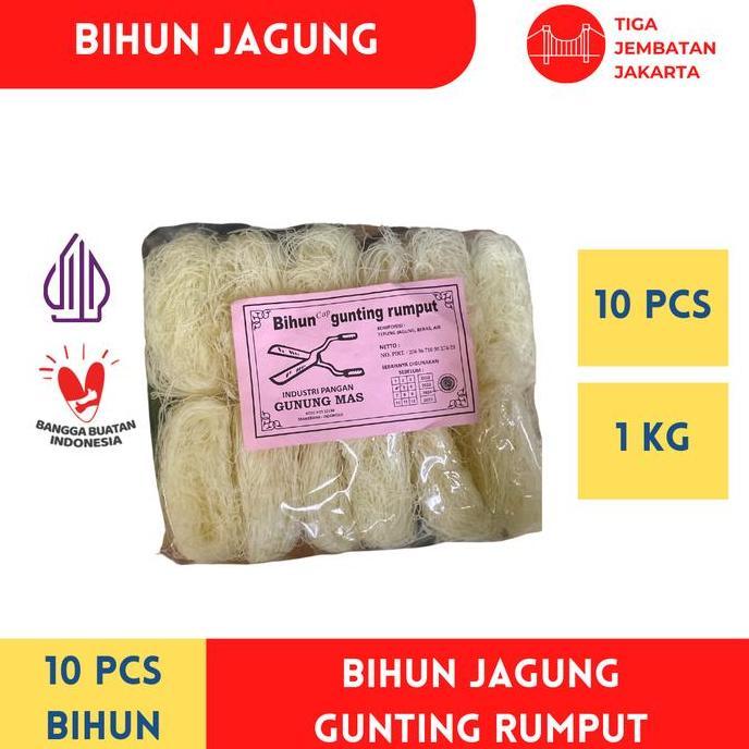Bihun Jagung 1 Kg 10 Pcs (Cap Gunting Rumput) - Bihun Jagung Padamu Bihun Jagung Rosebrand