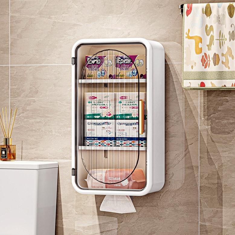 Lemari Kamar Mandi / Kotak tisu kotak / Lemari Plastik Kamar Mandi Dinding Aesthetic Kabinet Kamar M