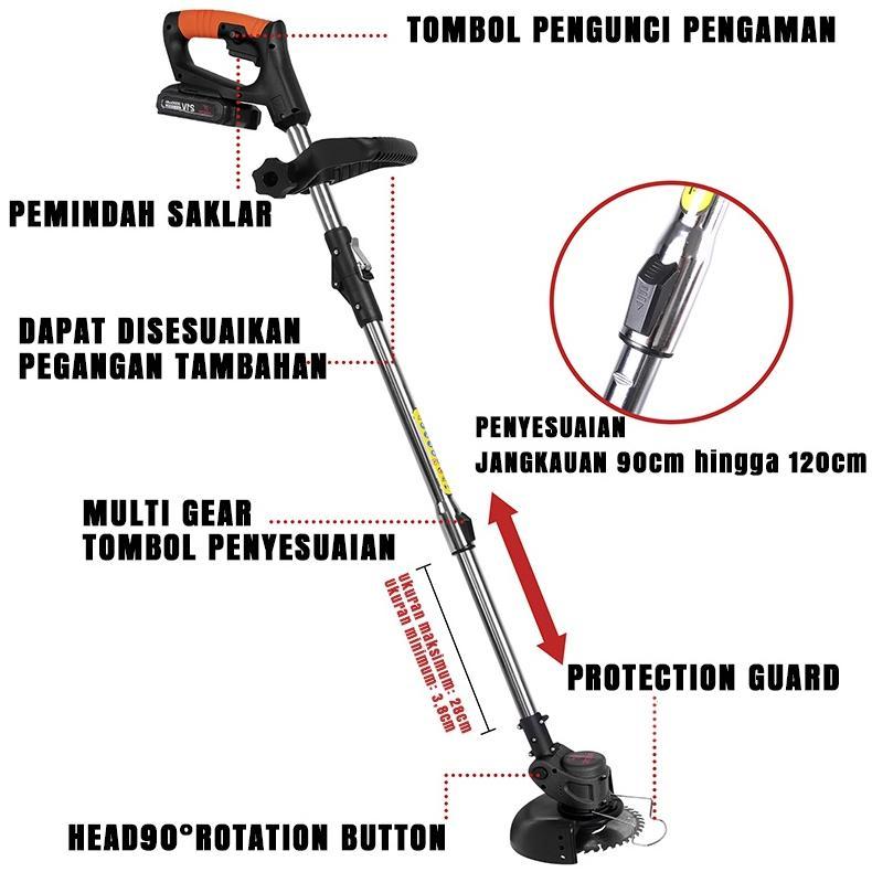 IXCE Mesin Potong Rumput Kualitas Tinggi Pemotong Rumput Listrik Mesin Pemotong Rumput Tanpa Kabel P