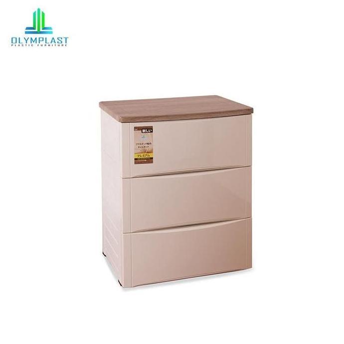 Modern Drawer Cabinet Lemari Rak Laci Plastik 3 Susun - Olymplast ODC