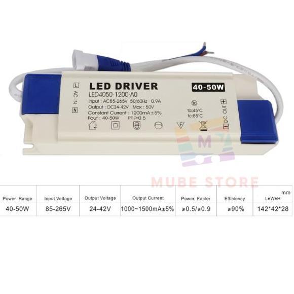 Terjangkau Led Driver 40-50 Watt Power Dc 24 -42 Volt 1200Ma Power Supply