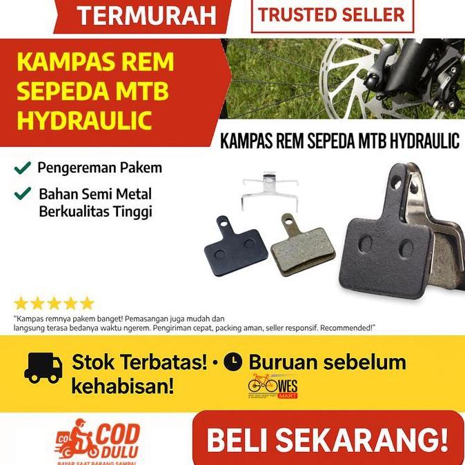 Promo Kampas Rem Sepeda Cakram Pakem, Awet & Anti Slip untuk MTB / Gunung COD