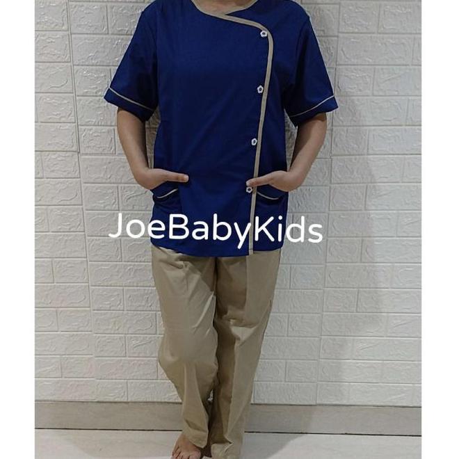 Keshwari Seragam Suster Batik / Baju Baby Sitter Batik/Setelan Suster