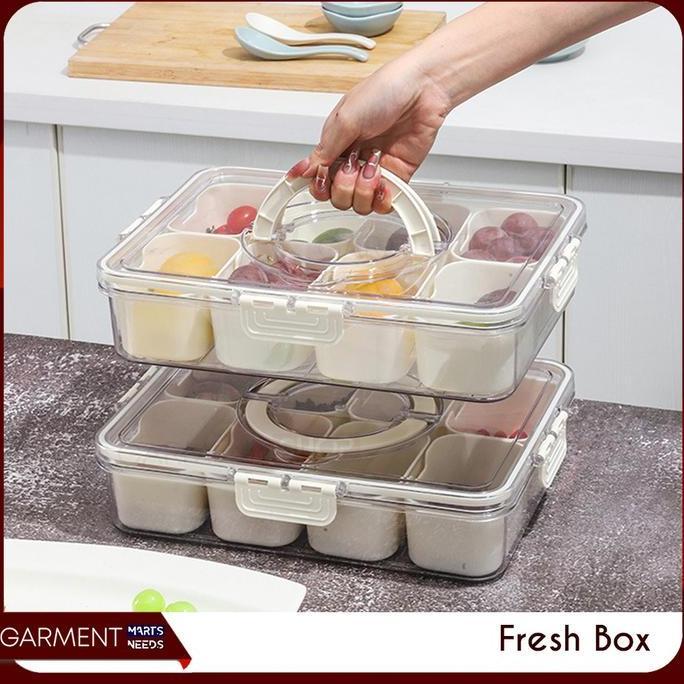 1 Set Food Container Refrigerator Fresh Box Wadah Bahan Makanan Kulkas Piknik Large Capacity Food St