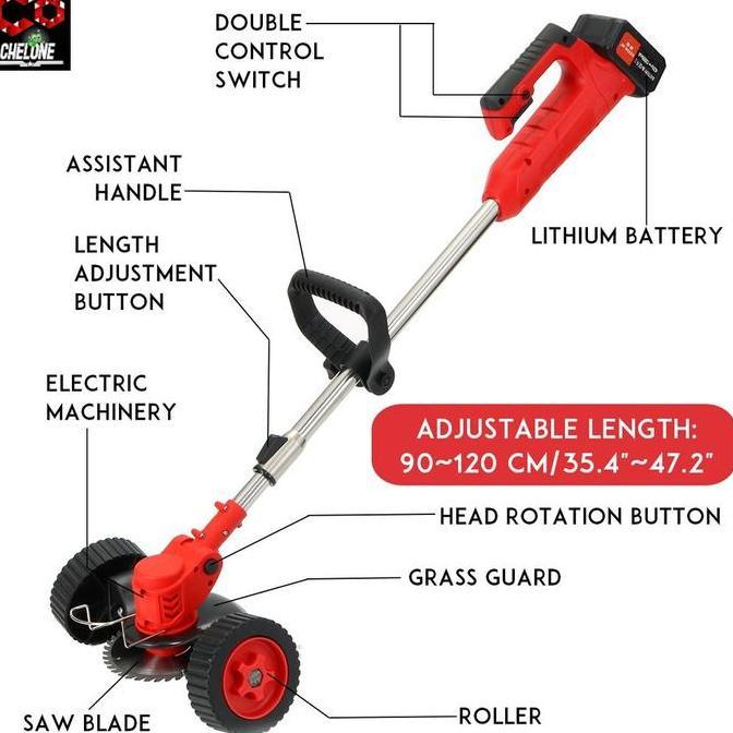 Mesin Potong Rumput Elektrik Cordless Grass Trimmer Grass Cutter Lawn