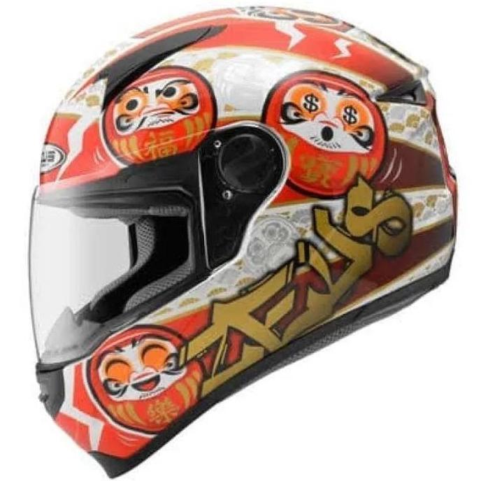 Zeus Zs811 Z811 Daruma Al35 White/Red Full Face