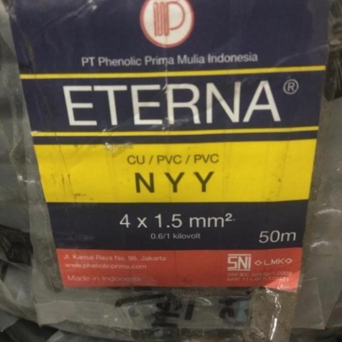 Kabel nyy 4x1.5 4x1,5 eterna meteran hitam outdoor taman tanam