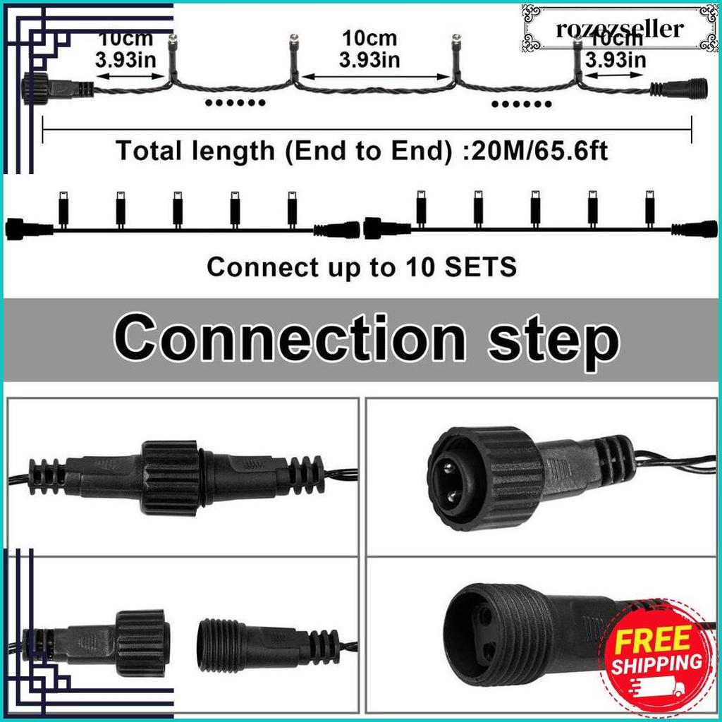 Anbolt Lampu Tumblr Lampu Hias Lampu Natal 10M/20M Warna Warni/ Kuning Lampu Kelap Kelip Anti Air La
