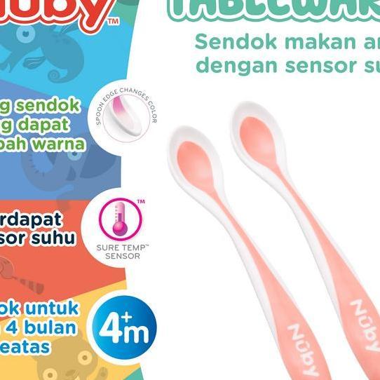 NUBY 2 PACK HEAT SENSOR SPOON ORANGE - SENDOK MAKAN BAYI