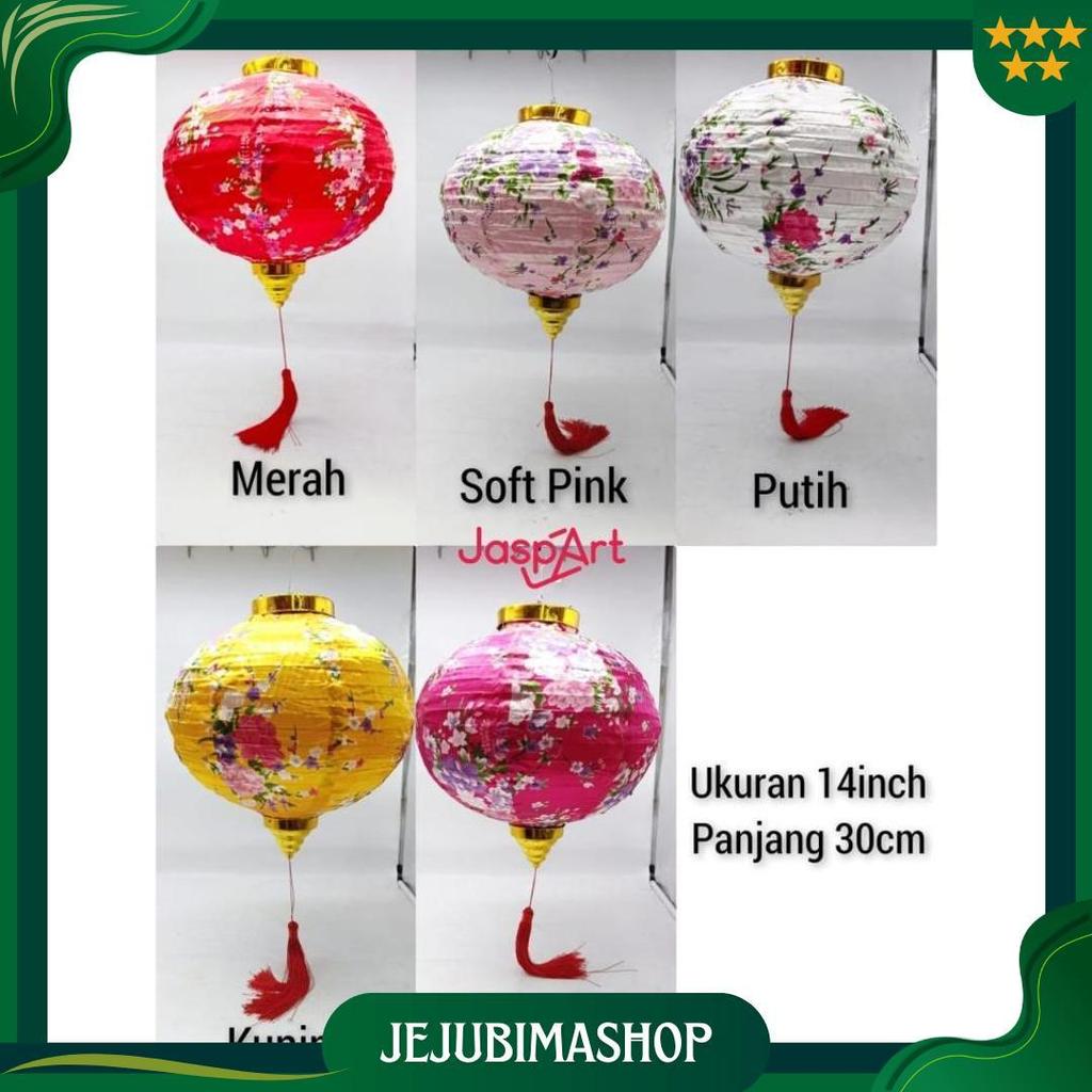 Lampion Imlek Lampion Bulat Motif Bunga Bahan Satin Premium Dekorasi Imlek Sangjit Promo