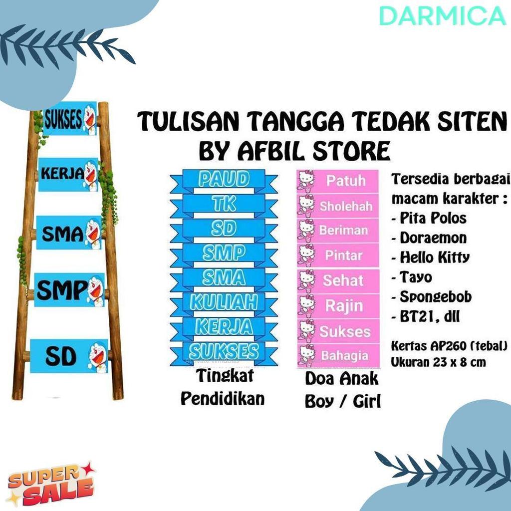 Cod Tulisan Tangga Tedak Siten Turun Tanah Pitonan Anak Bayi / Dekorasi Hiasan Tasyakuran 7 Bulanan