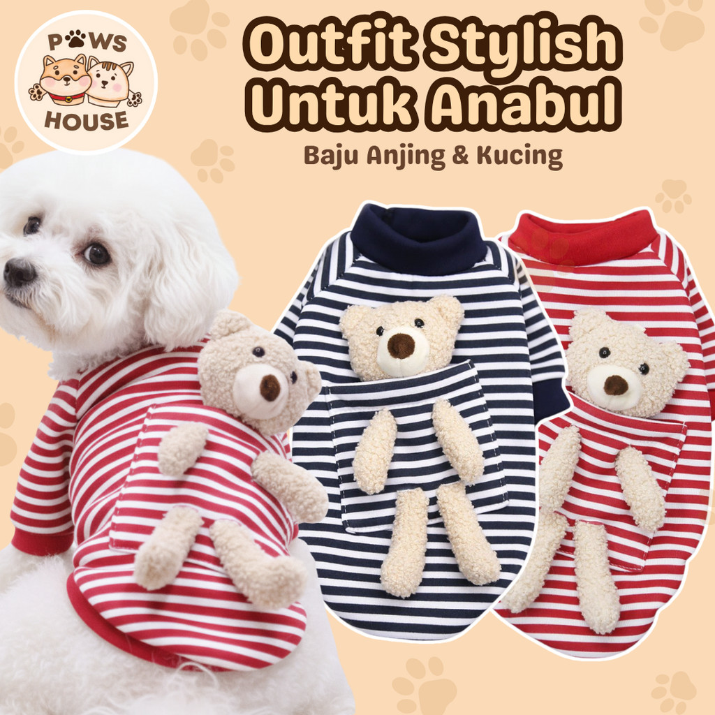 PAWS HOUSE Baju Anjing dan Kucing Kecil untuk Cewek Cowok