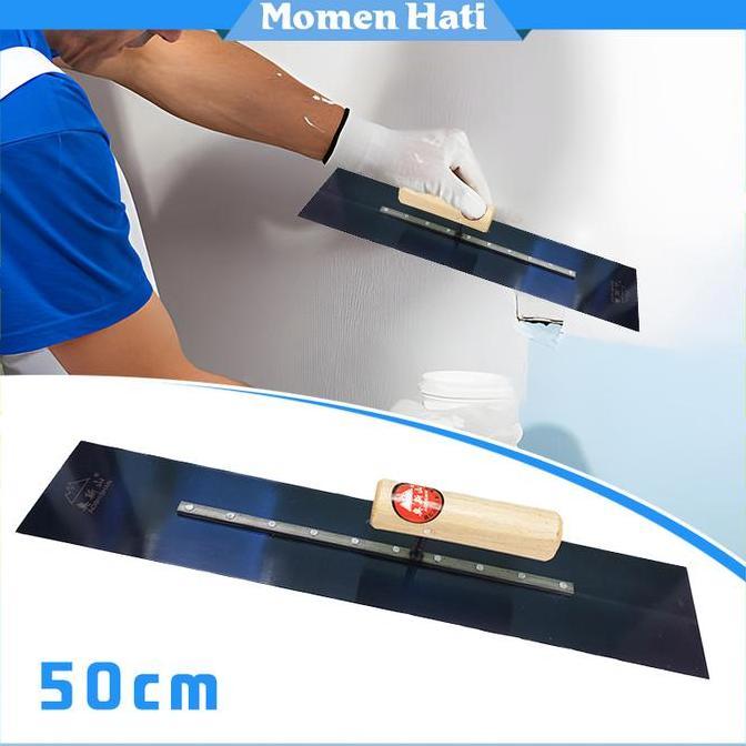 SHISHIO 50CM Raskam Roskam Trowel Asli Alat Acian Tembok Raskam Acian Baja