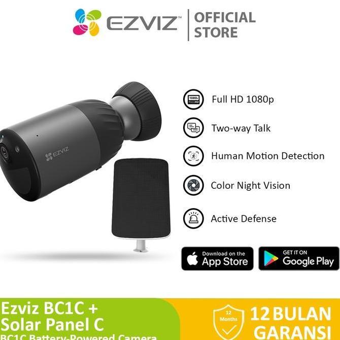 EZVIZ BC1C+SOLAR PANEL SMART IP CAMERA GARANSI RESMI