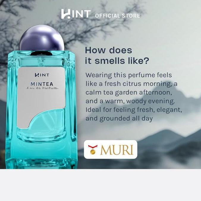 New- HINT Mintea Eau de Parfum - Tea Series - Unisex Perfume - Fresh Citrus Woody Scent With Refresh