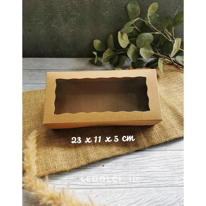 New- (10 PCS) CB231105 - KRAFT BOX MIKA BROWNIES DUS CAKE KUE TEBAL 23x11x5