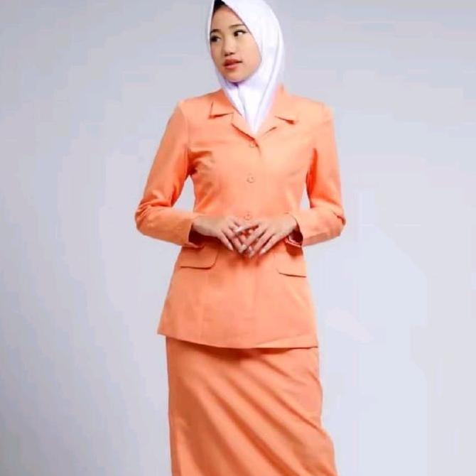 Seragam Kerja Wanita Setelan Blazer DWP Dharma Wanita Persatuan Set Rok Span Panjang