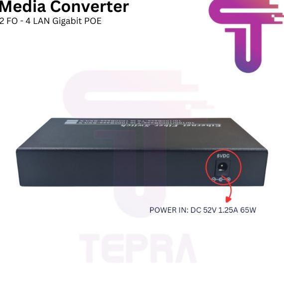 Media Converter 2 Port FO 4 Port Gigabit LAN POE / 2 FO 4 Gigabit POE