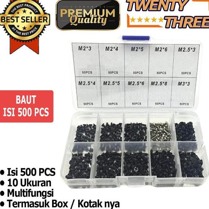 Baru Baut Laptop Notebook 500Pcs Set Kit Screw Netbook Komputer Asus Msi Hp 500 Pcs Pc Tempat Kotak 