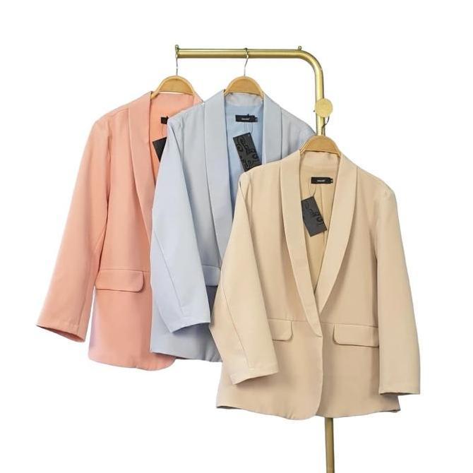 Blazer Blanik Wanita Super Jumbo Xxl Xxxl Hitam Panjang Putih Outer Oversize Atasan Jaket Cardigan F